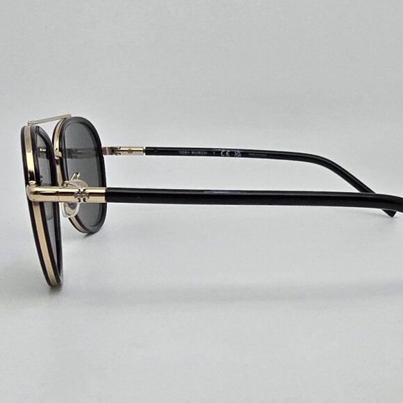 Tory Burch TY6089 33056V Black Frame Silver Mirror Grey Lens Aviator Sunglasses main image 8